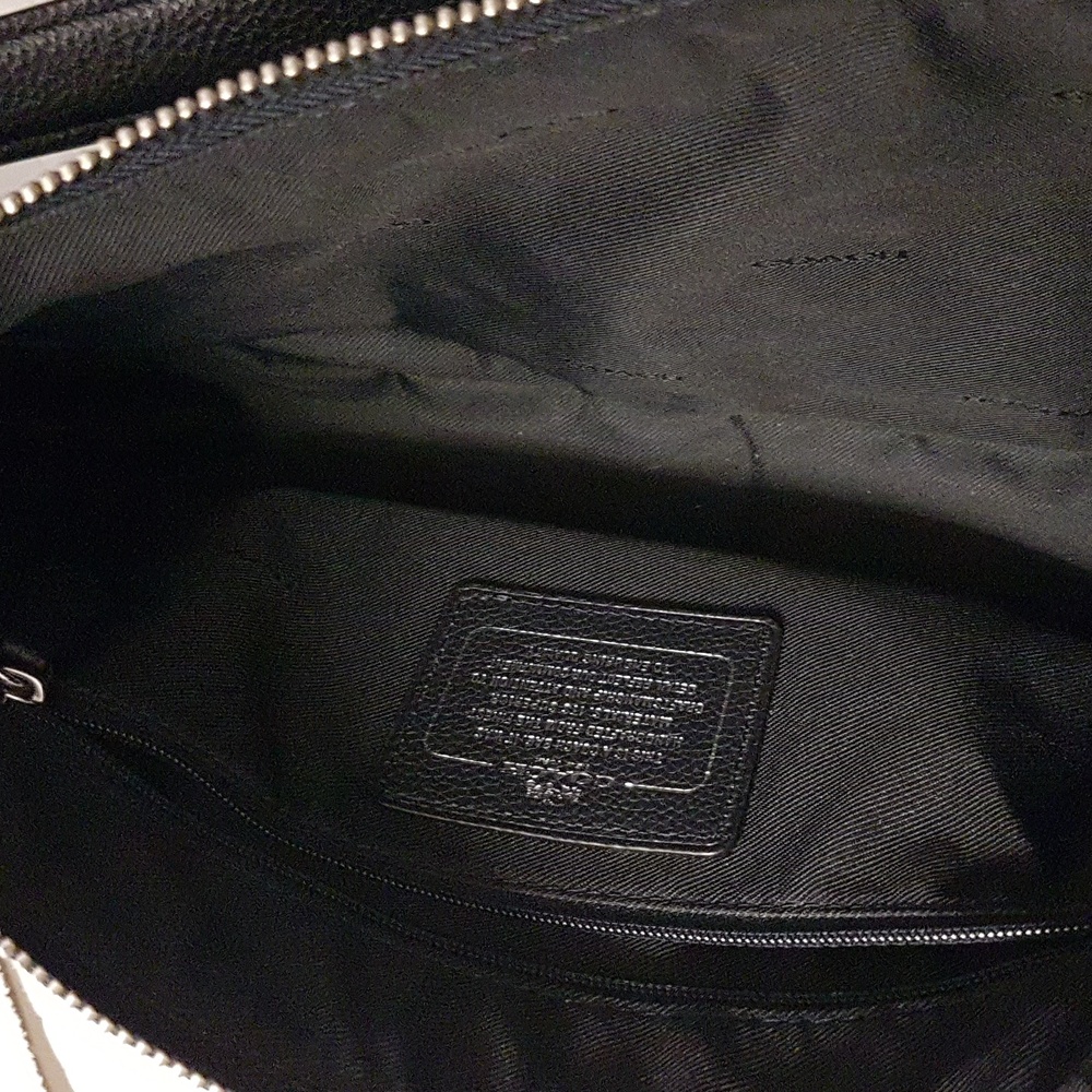 Coach Navy Blue Black Studded Flowers Shoulder Bag - Picture 8 of 14